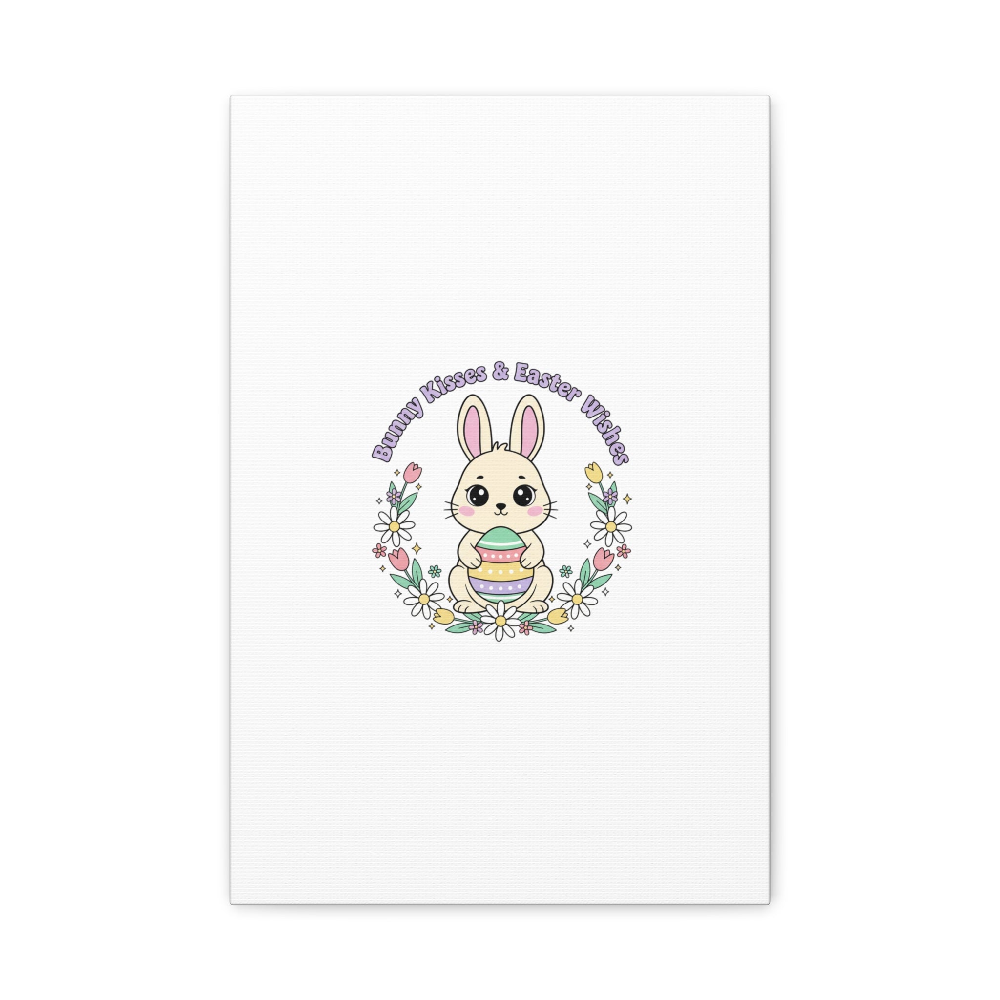Bunny Kisses Easter Bunny Canvas | pastel spring, cottagecore