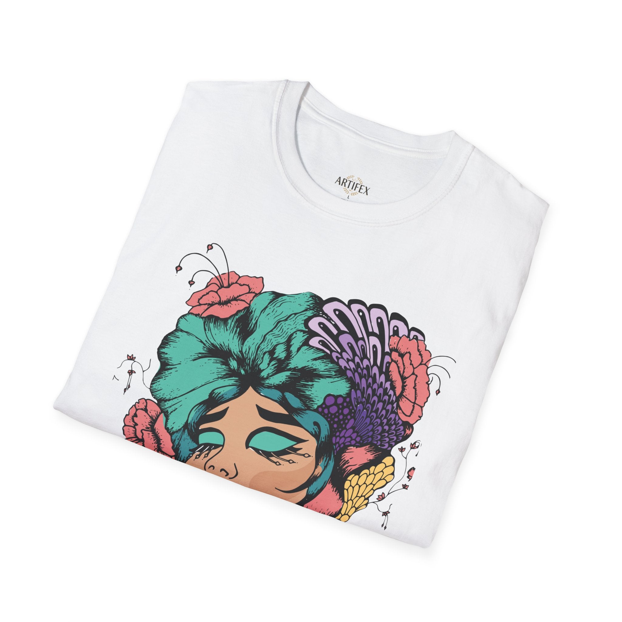 Girl Power Floral Portrait T-Shirt