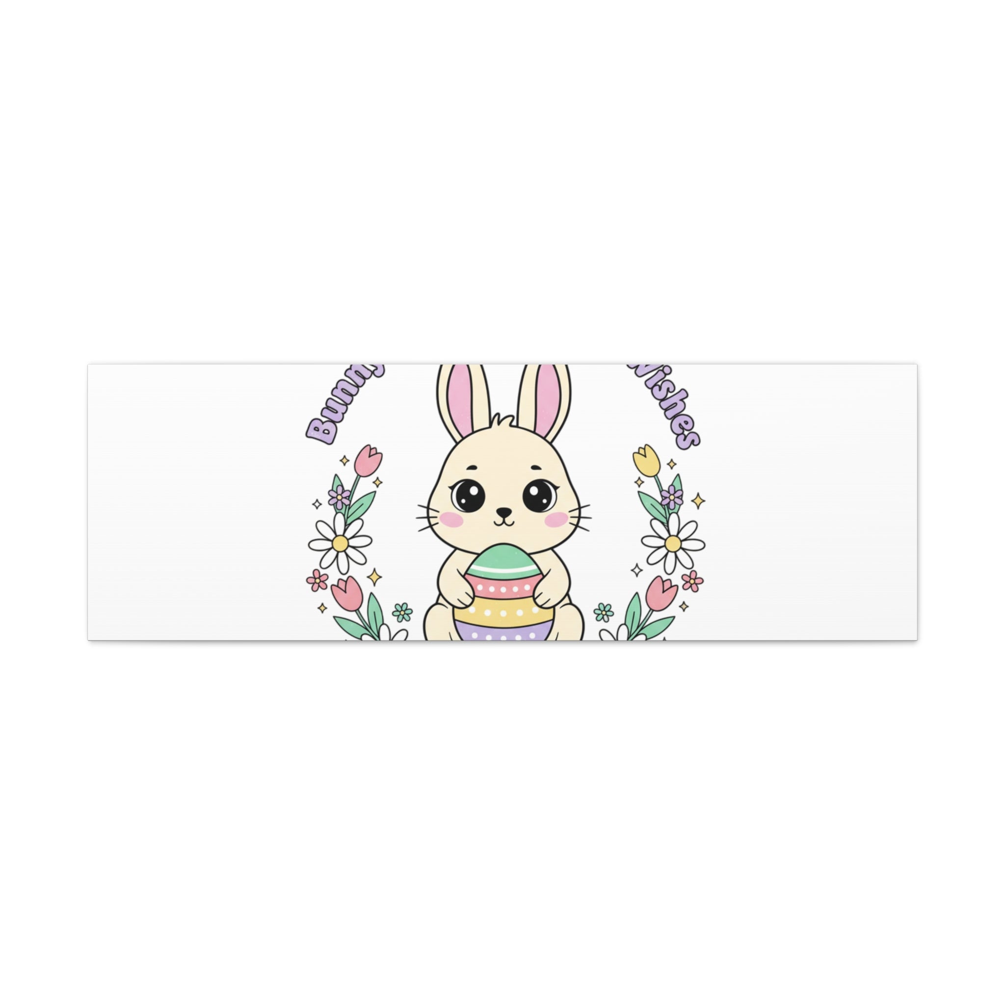 Bunny Kisses Easter Bunny Canvas | pastel spring, cottagecore