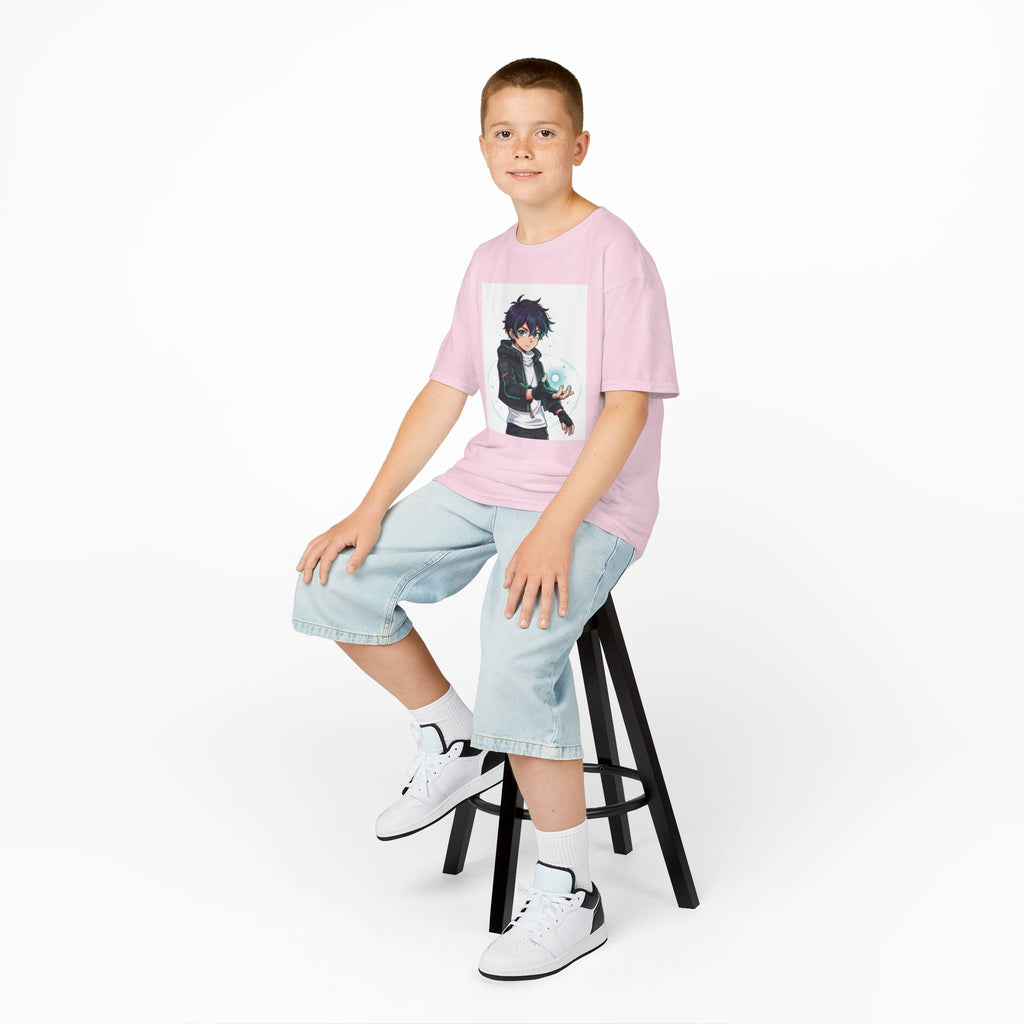 Kids Anime Mage T‑Shirt — Cute Boy Sorcerer Graphic Tee