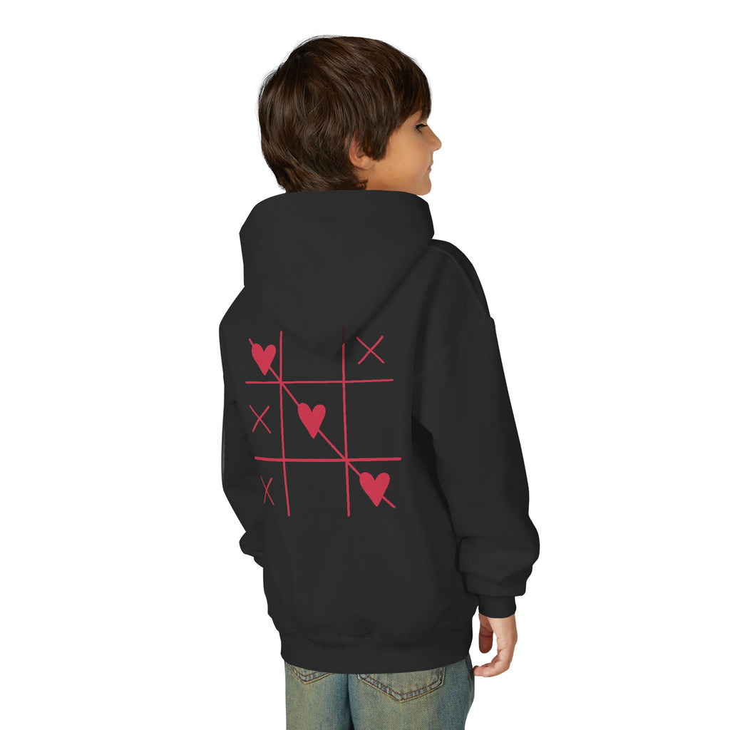 Youth Hoodie — Minimal Valentine Heart Hands "I (heart) you" Design