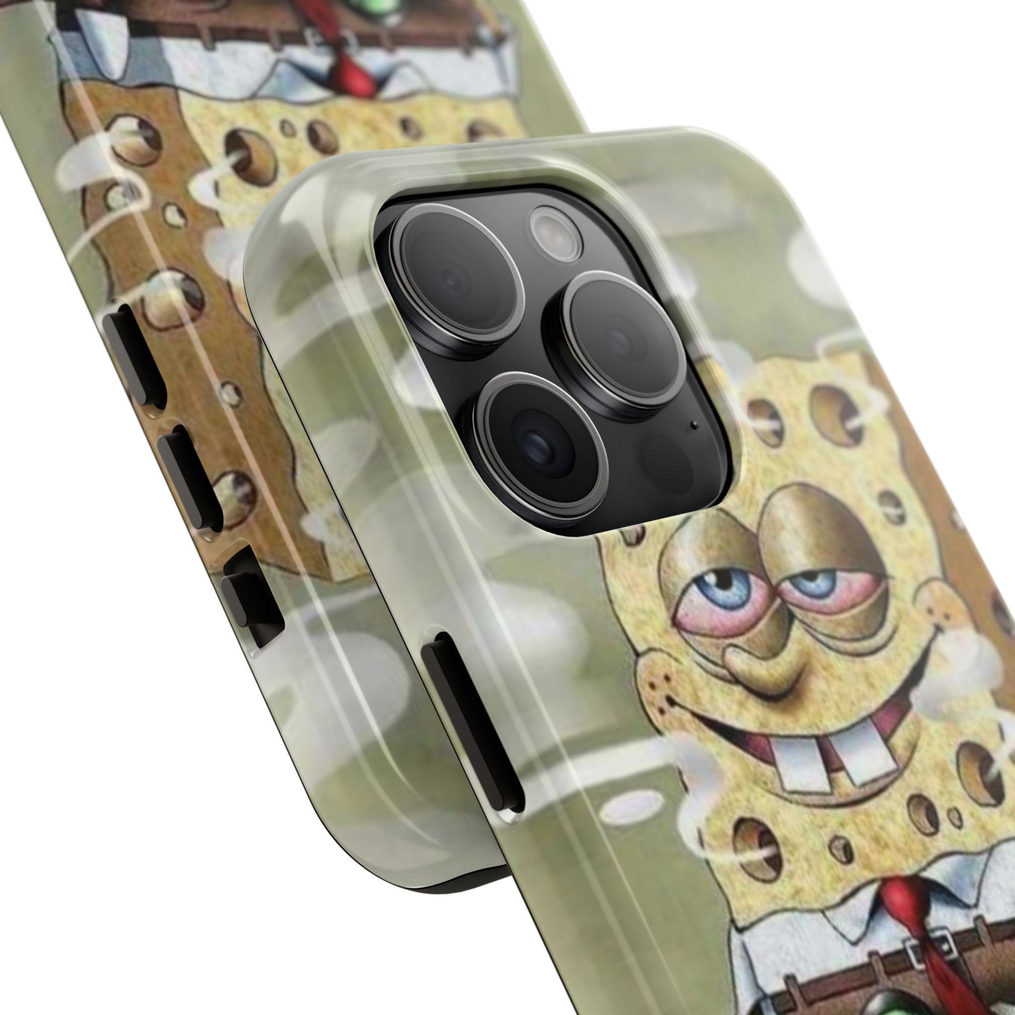 Sponge Parody Tough Phone Case – Stoned Cartoon Sponge Bob with Bong