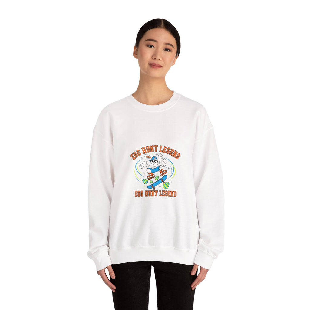 Egg Hunt Legend Crewneck Sweatshirt | boys Easter shirt, egg hunter graphic