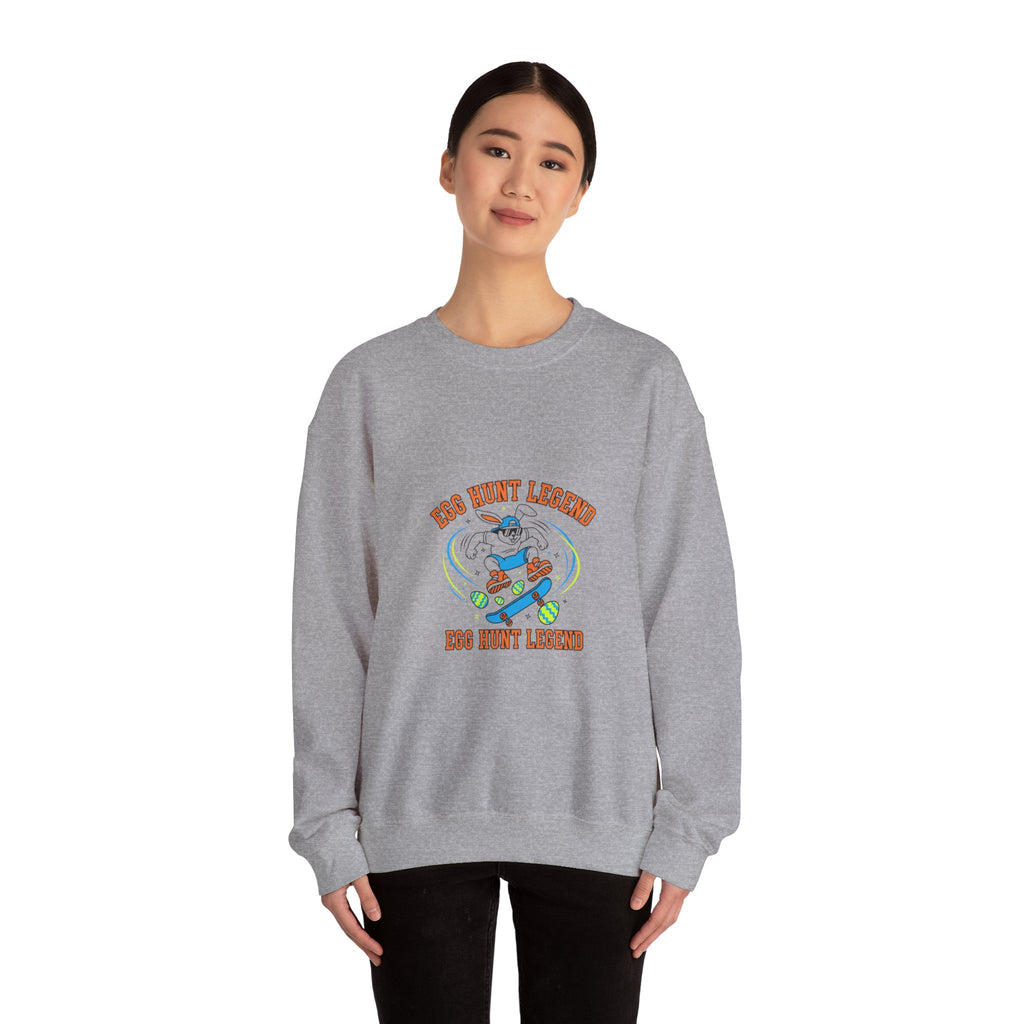 Egg Hunt Legend Crewneck Sweatshirt | boys Easter shirt, egg hunter graphic