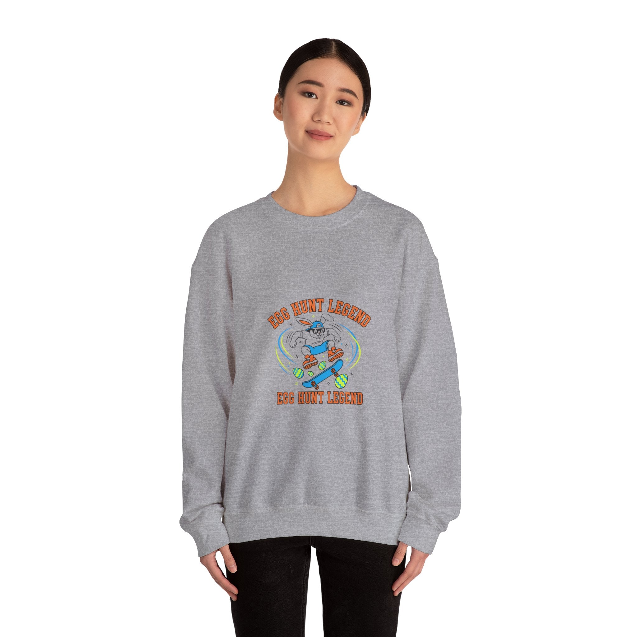 Egg Hunt Legend Crewneck Sweatshirt | boys Easter shirt, egg hunter graphic