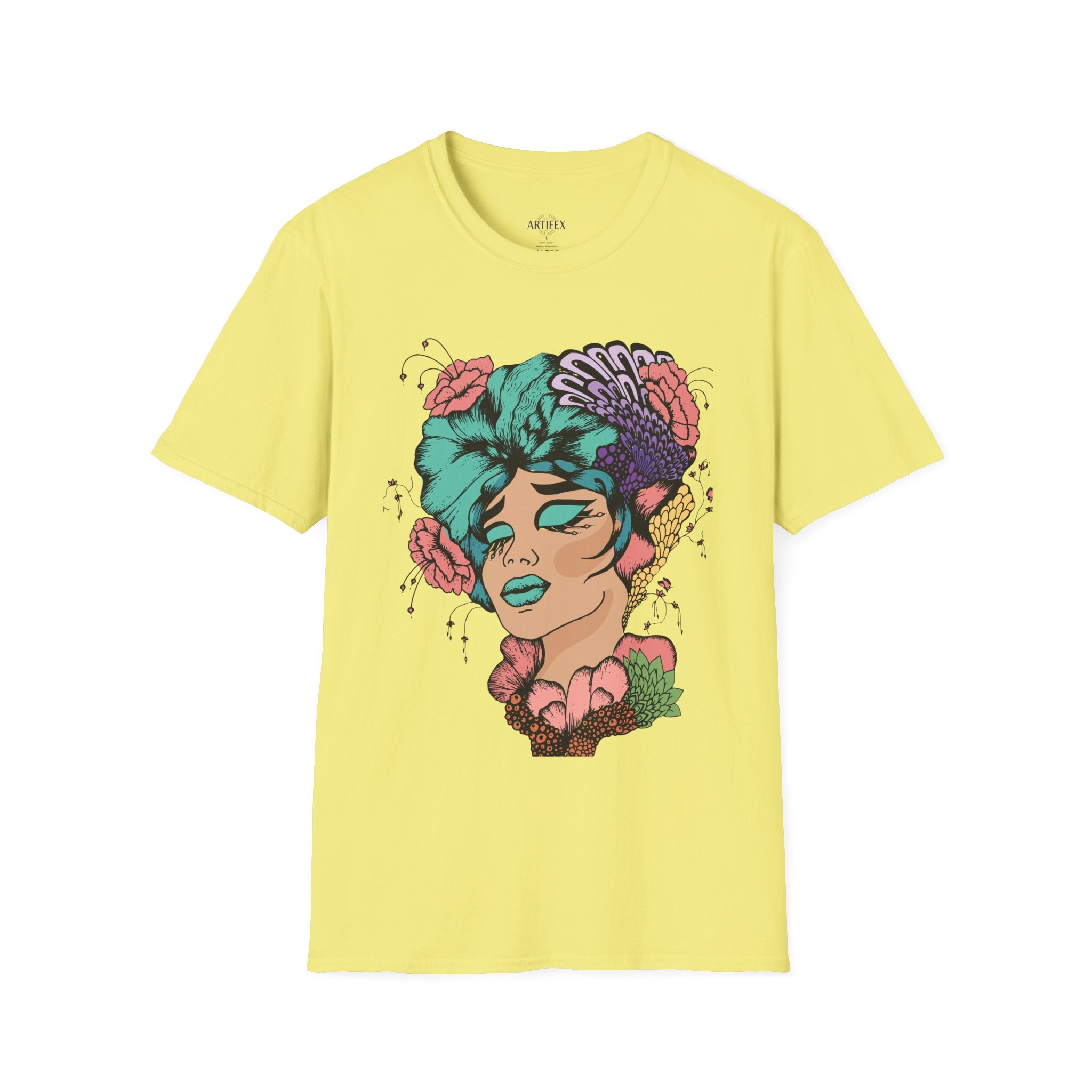 Girl Power Floral Portrait T-Shirt