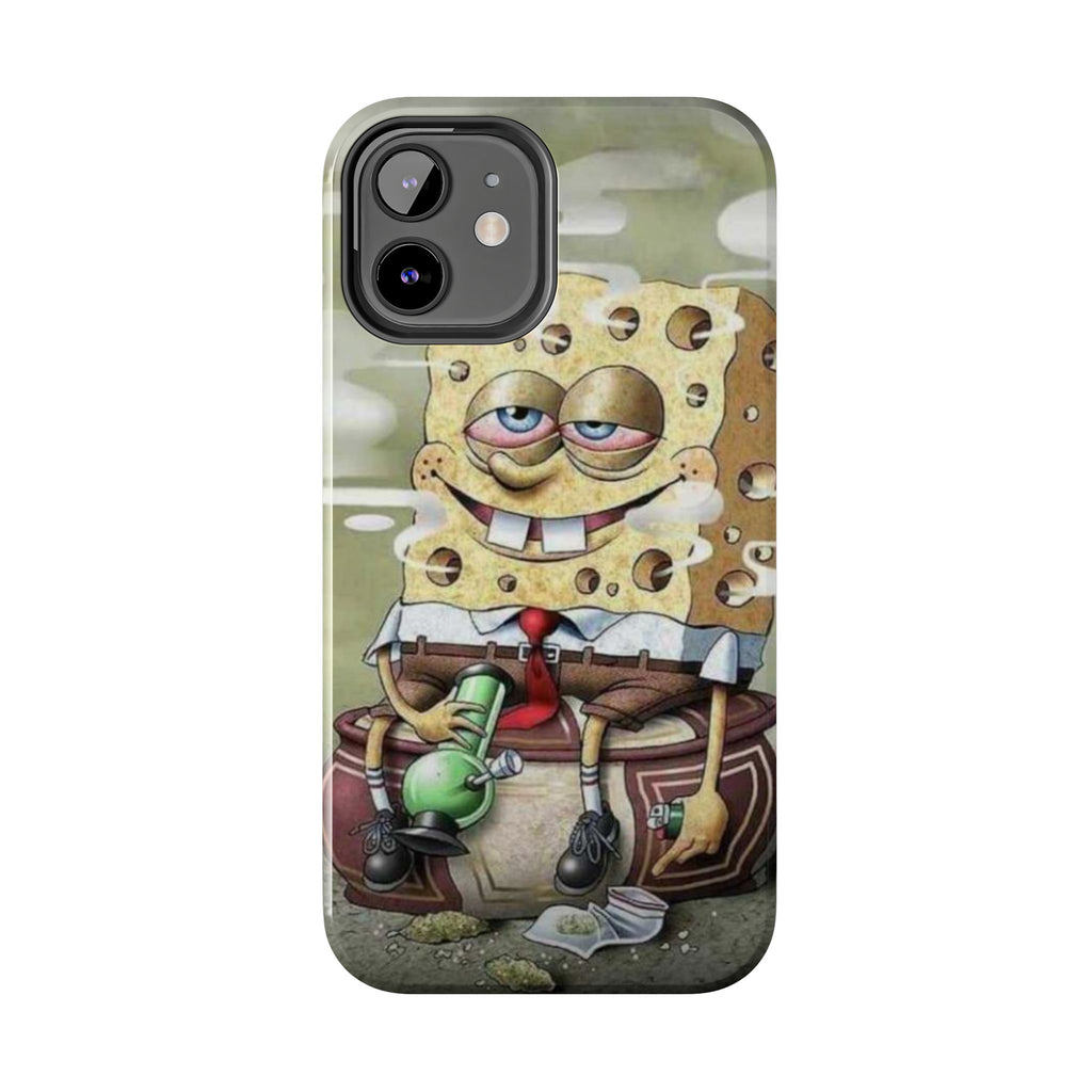 Sponge Parody Tough Phone Case – Stoned Cartoon Sponge Bob with Bong