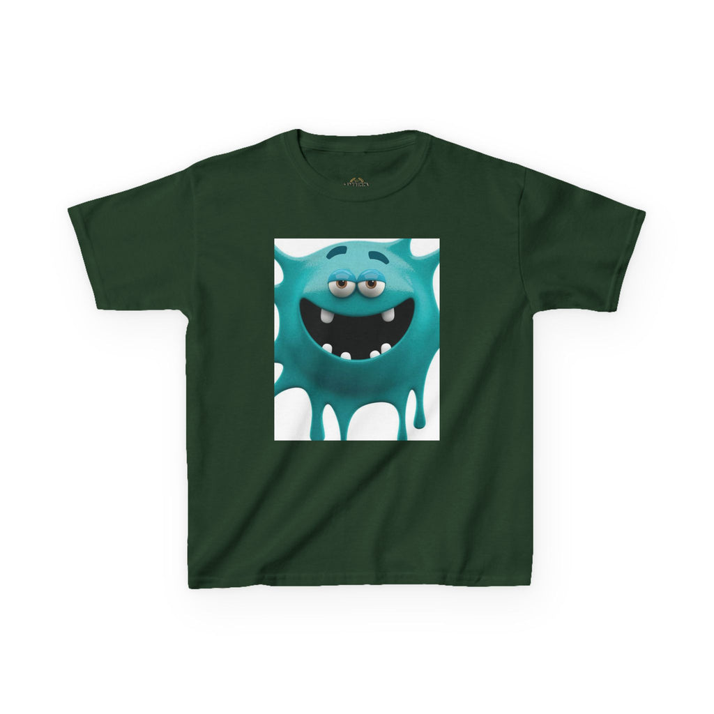 Kids Monster Drip T-Shirt — Cute Teal Cartoon Monster Tee