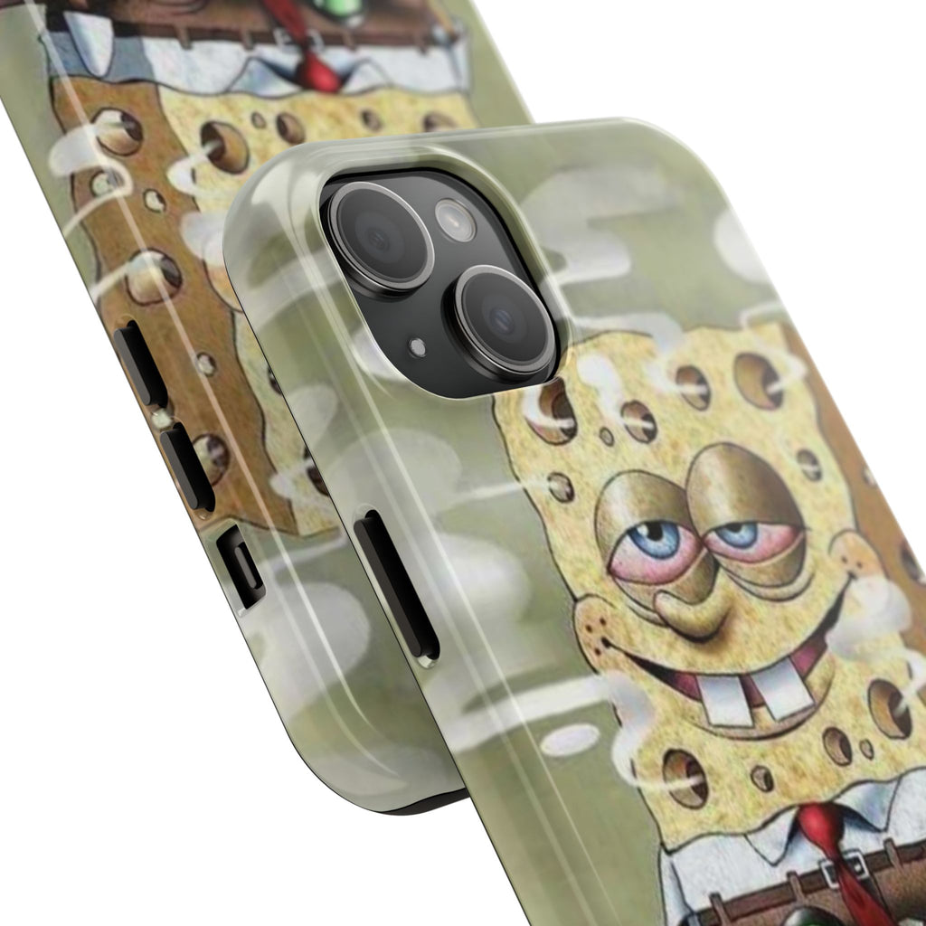 Sponge Parody Tough Phone Case – Stoned Cartoon Sponge Bob with Bong