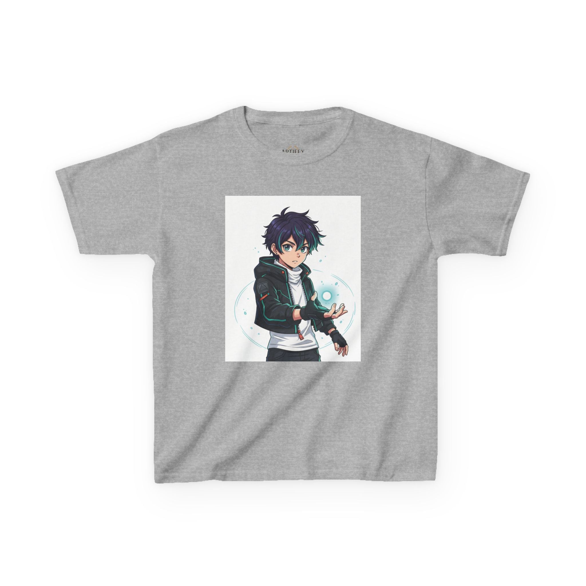 Kids Anime Mage T‑Shirt — Cute Boy Sorcerer Graphic Tee