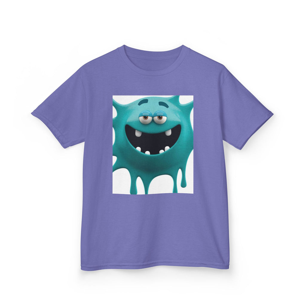 Kids Monster Drip T-Shirt — Cute Teal Cartoon Monster Tee