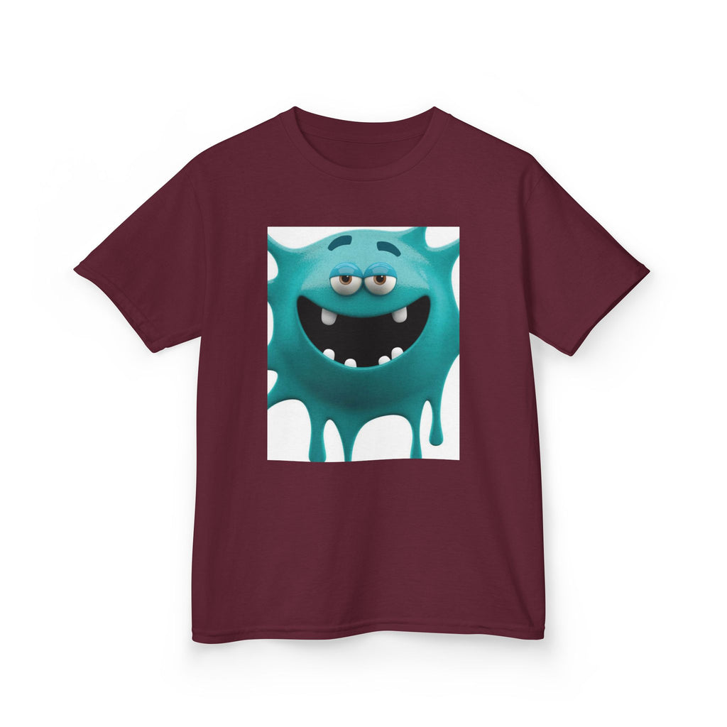 Kids Monster Drip T-Shirt — Cute Teal Cartoon Monster Tee