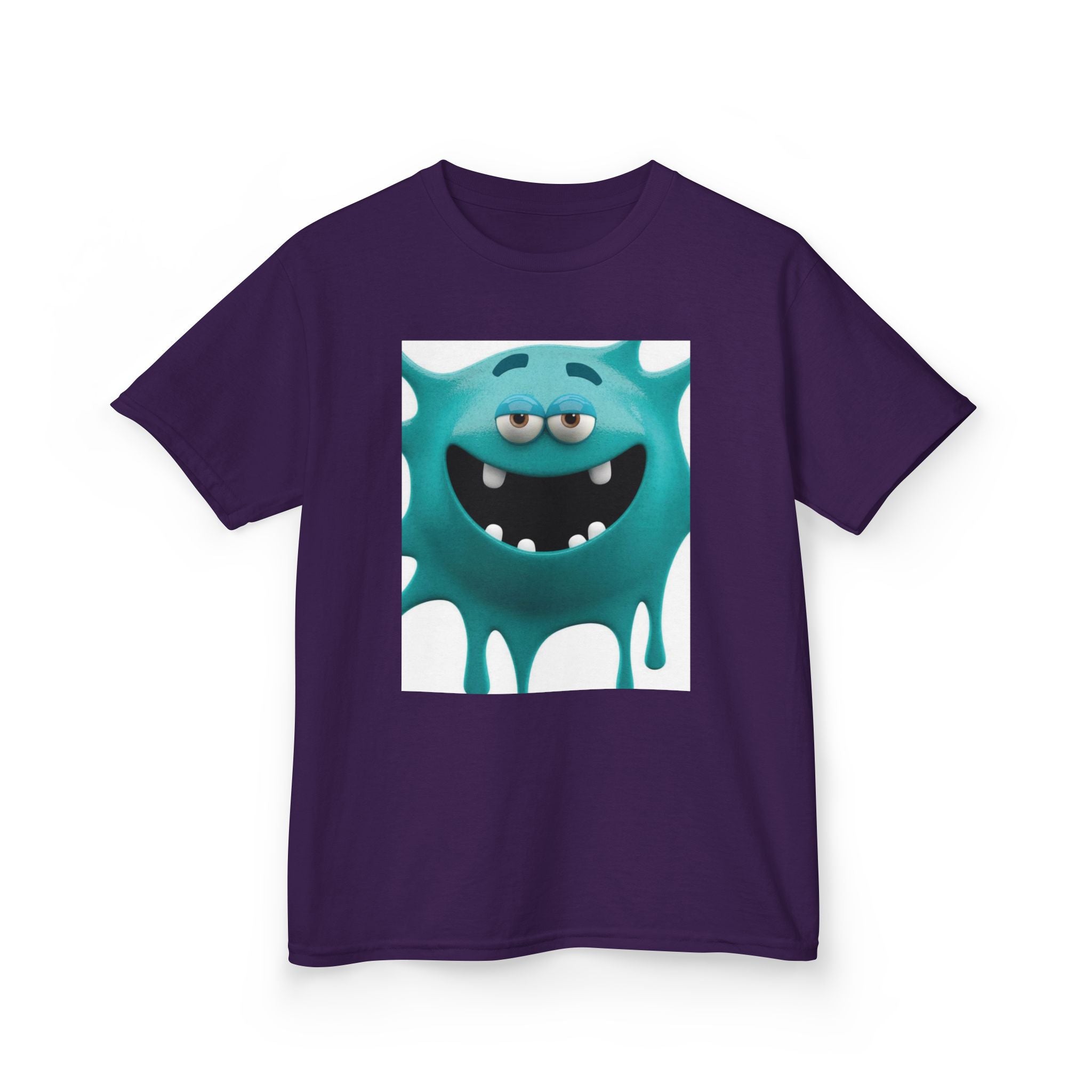 Kids Monster Drip T-Shirt — Cute Teal Cartoon Monster Tee