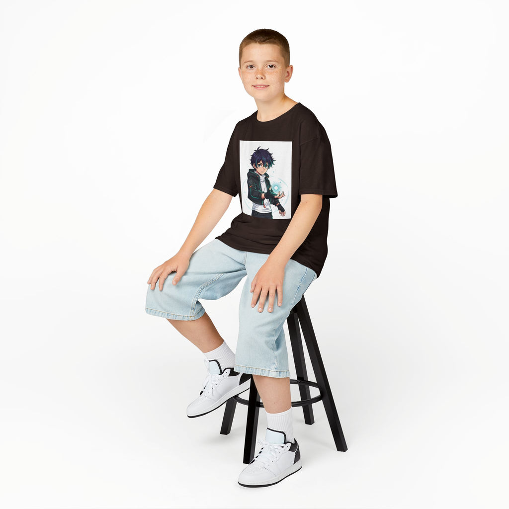 Kids Anime Mage T‑Shirt — Cute Boy Sorcerer Graphic Tee