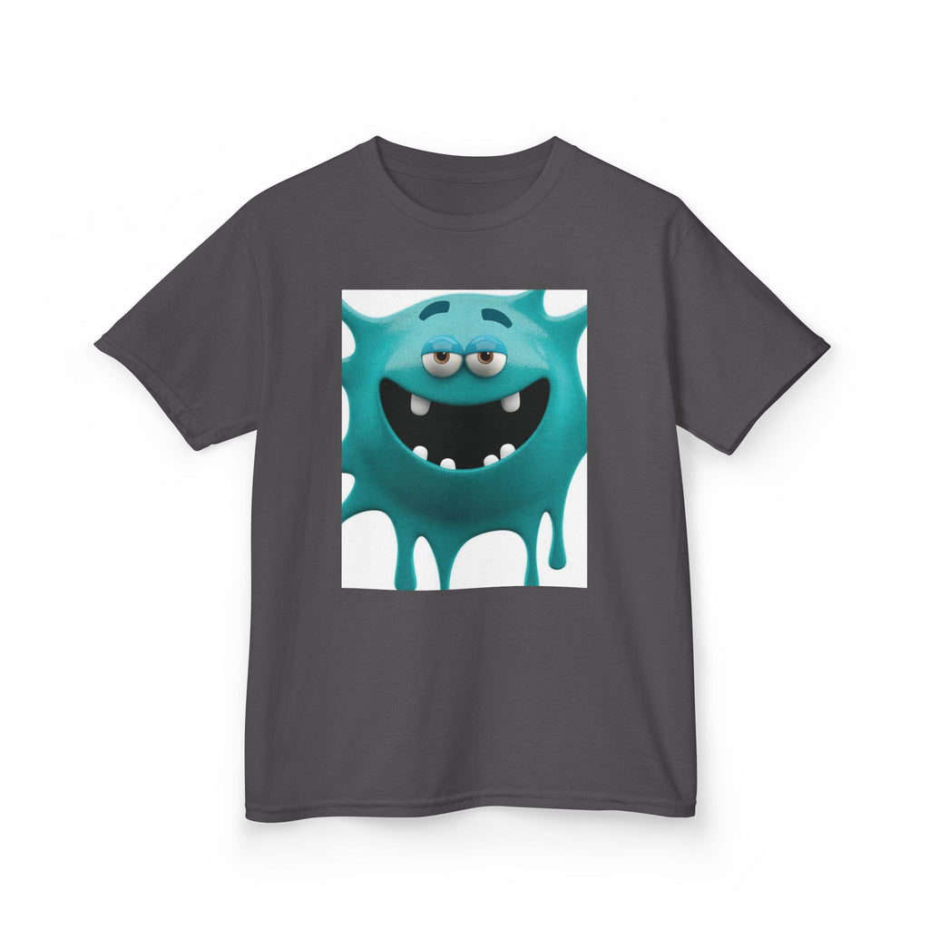 Kids Monster Drip T-Shirt — Cute Teal Cartoon Monster Tee
