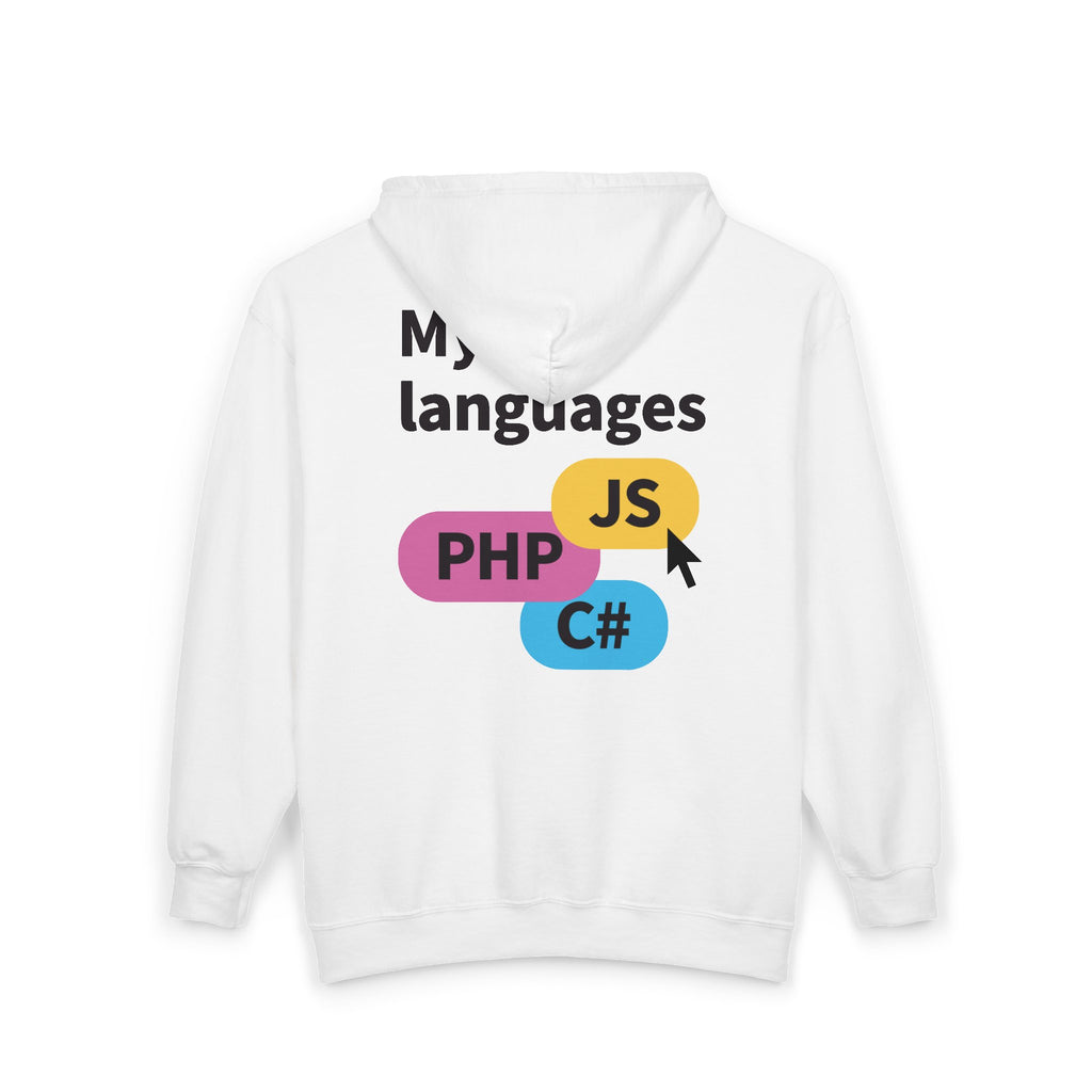 Monster Face Zip Hoodie — Playful Cartoon Splat Design