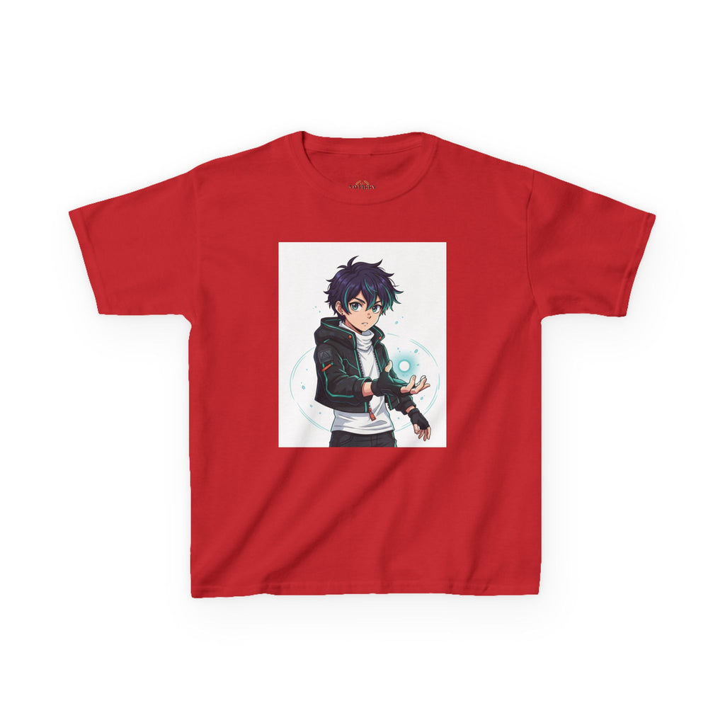 Kids Anime Mage T‑Shirt — Cute Boy Sorcerer Graphic Tee
