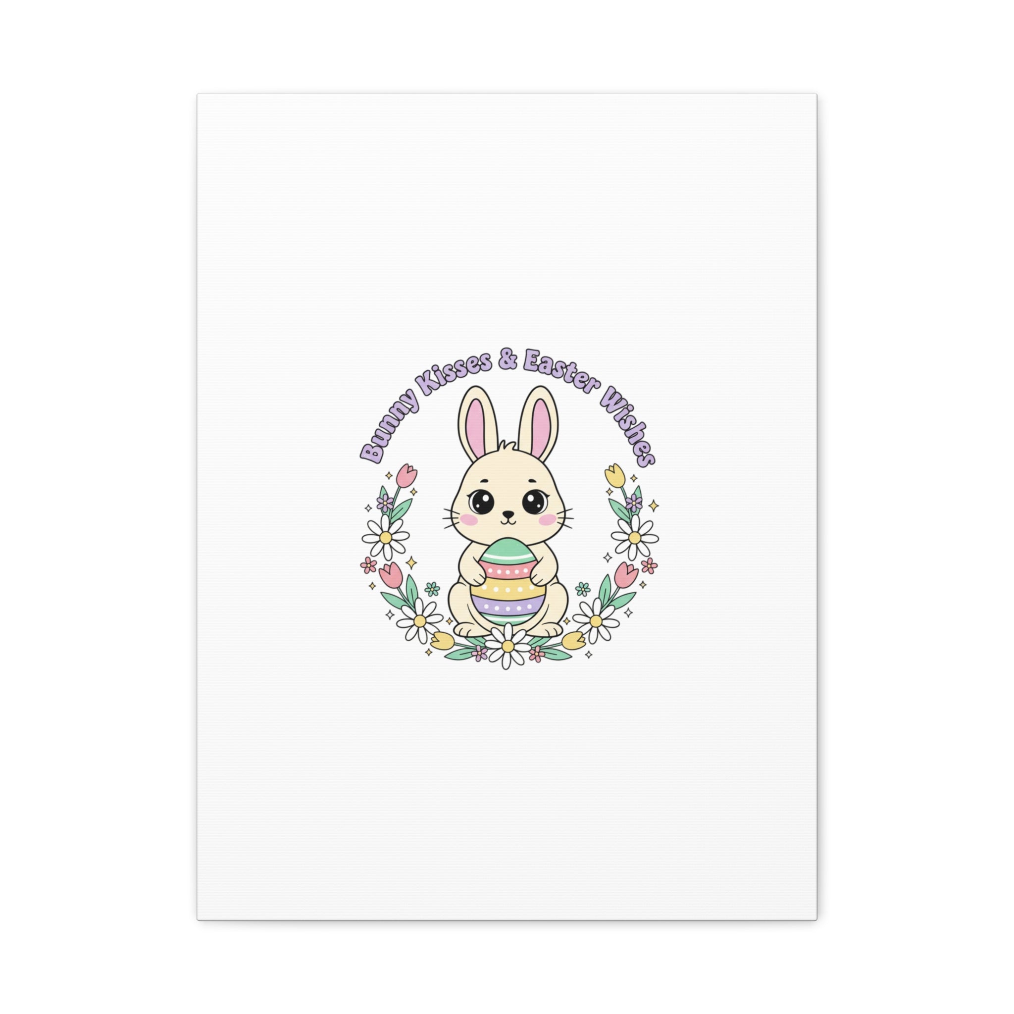 Bunny Kisses Easter Bunny Canvas | pastel spring, cottagecore