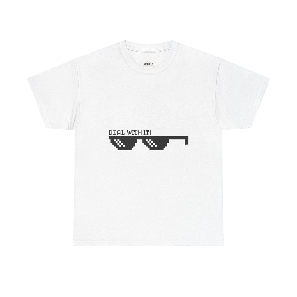 Just Do It Tomorrow Tee — 'Deal With It' Pixel Sunglasses Graphic T‑Shirt