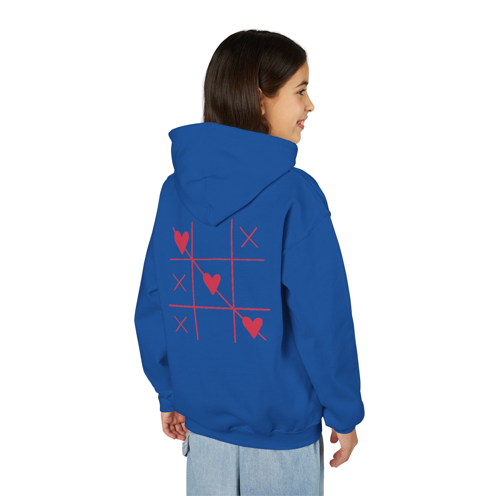 Youth Hoodie — Minimal Valentine Heart Hands "I (heart) you" Design