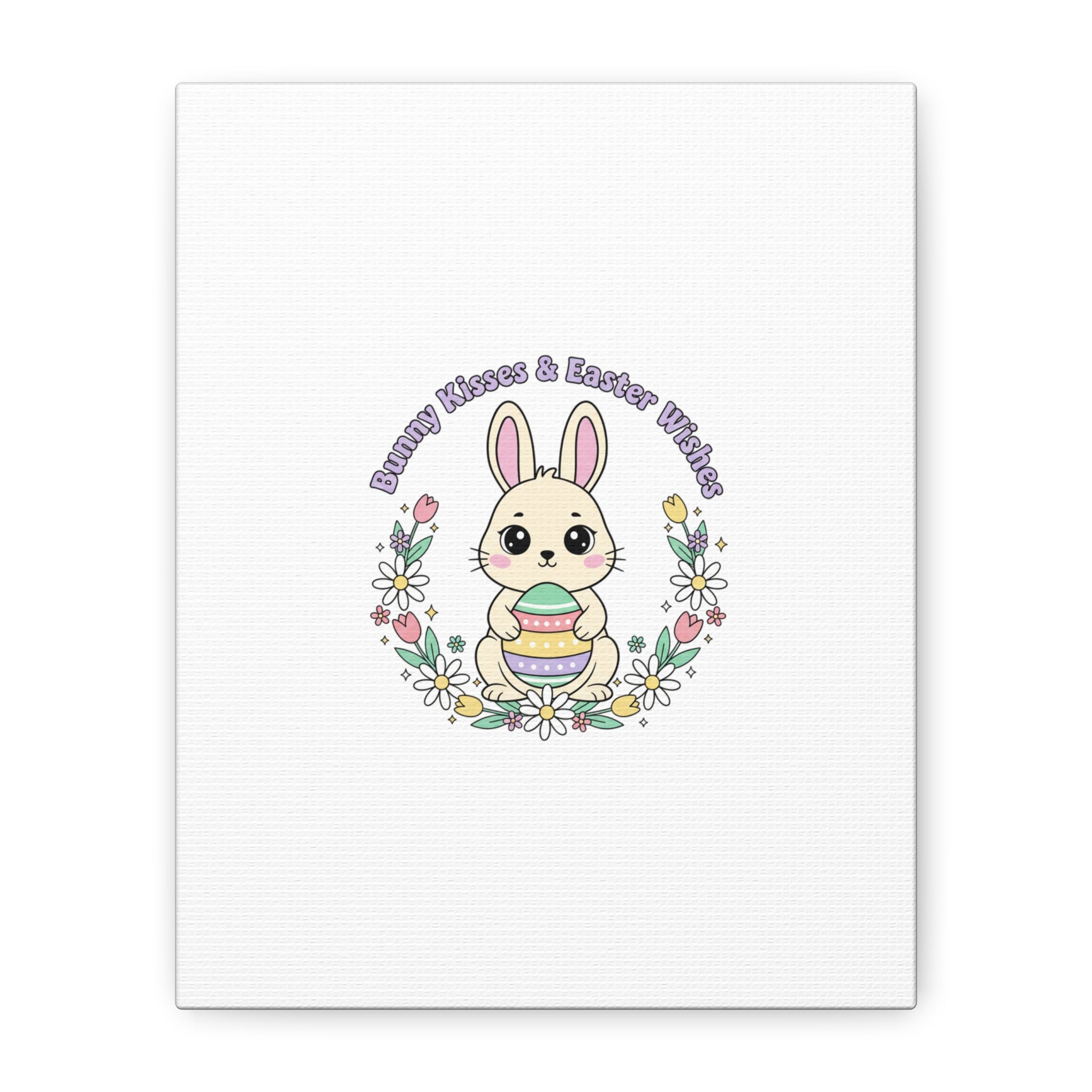 Bunny Kisses Easter Bunny Canvas | pastel spring, cottagecore
