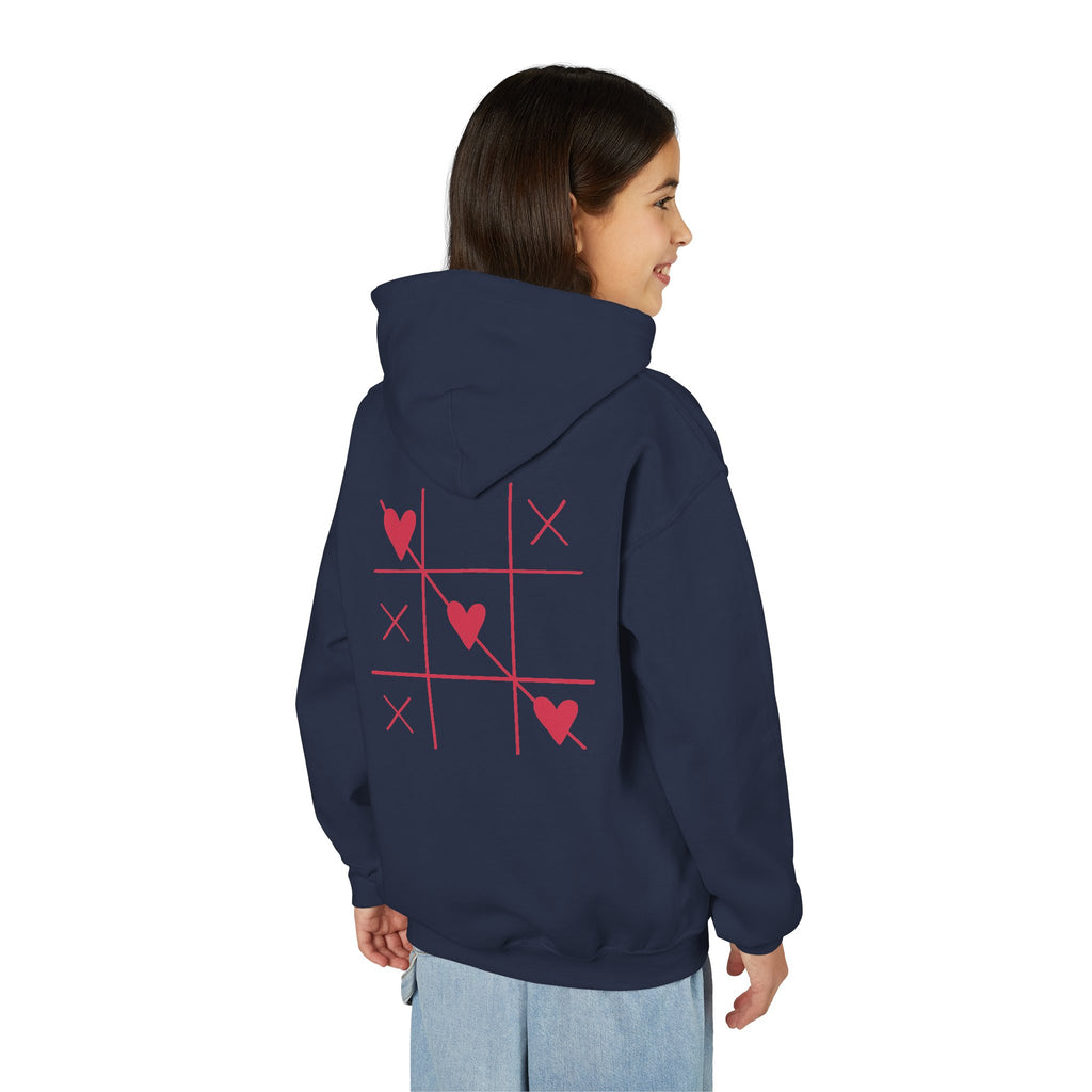 Youth Hoodie — Minimal Valentine Heart Hands "I (heart) you" Design