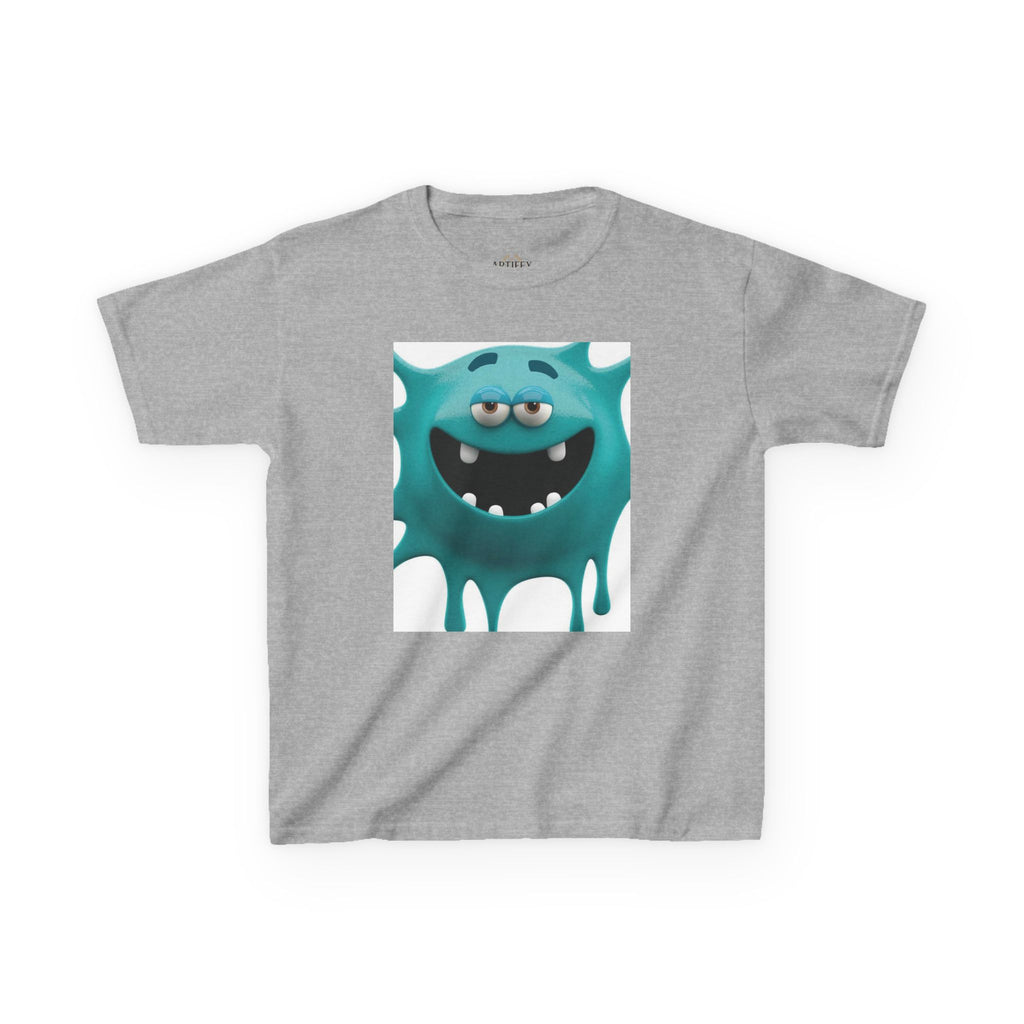 Kids Monster Drip T-Shirt — Cute Teal Cartoon Monster Tee