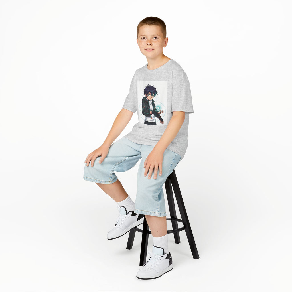 Kids Anime Mage T‑Shirt — Cute Boy Sorcerer Graphic Tee