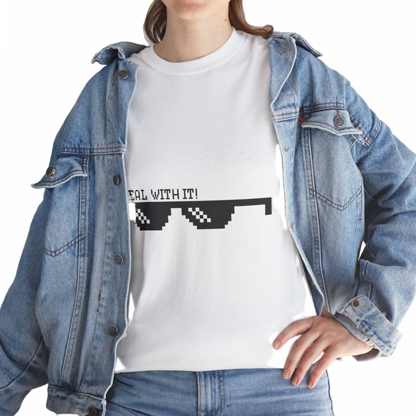 Just Do It Tomorrow Tee — 'Deal With It' Pixel Sunglasses Graphic T‑Shirt